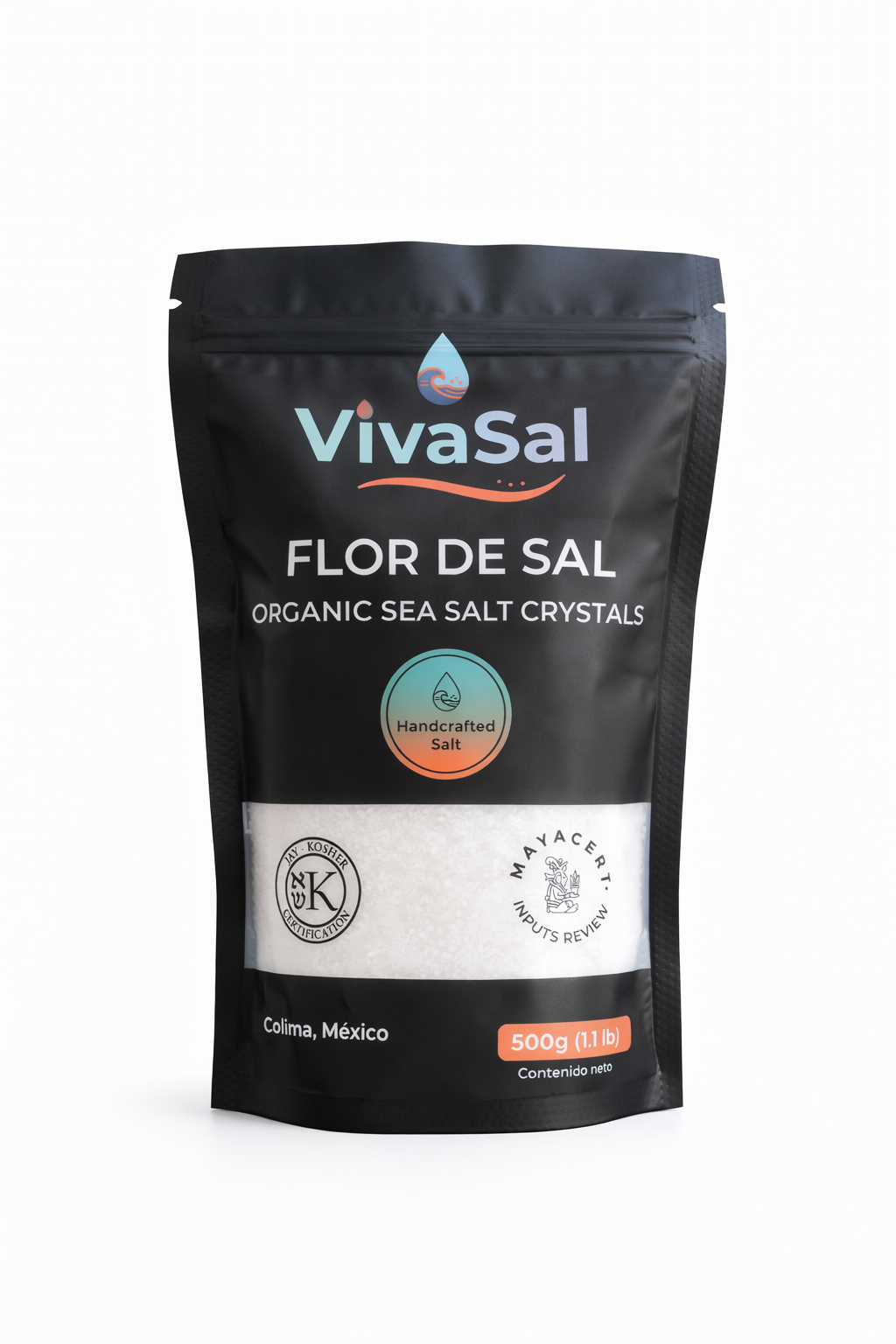 Flor de Sal 500g VivaSal | Sal Marina Gourmet Natural de Colima
