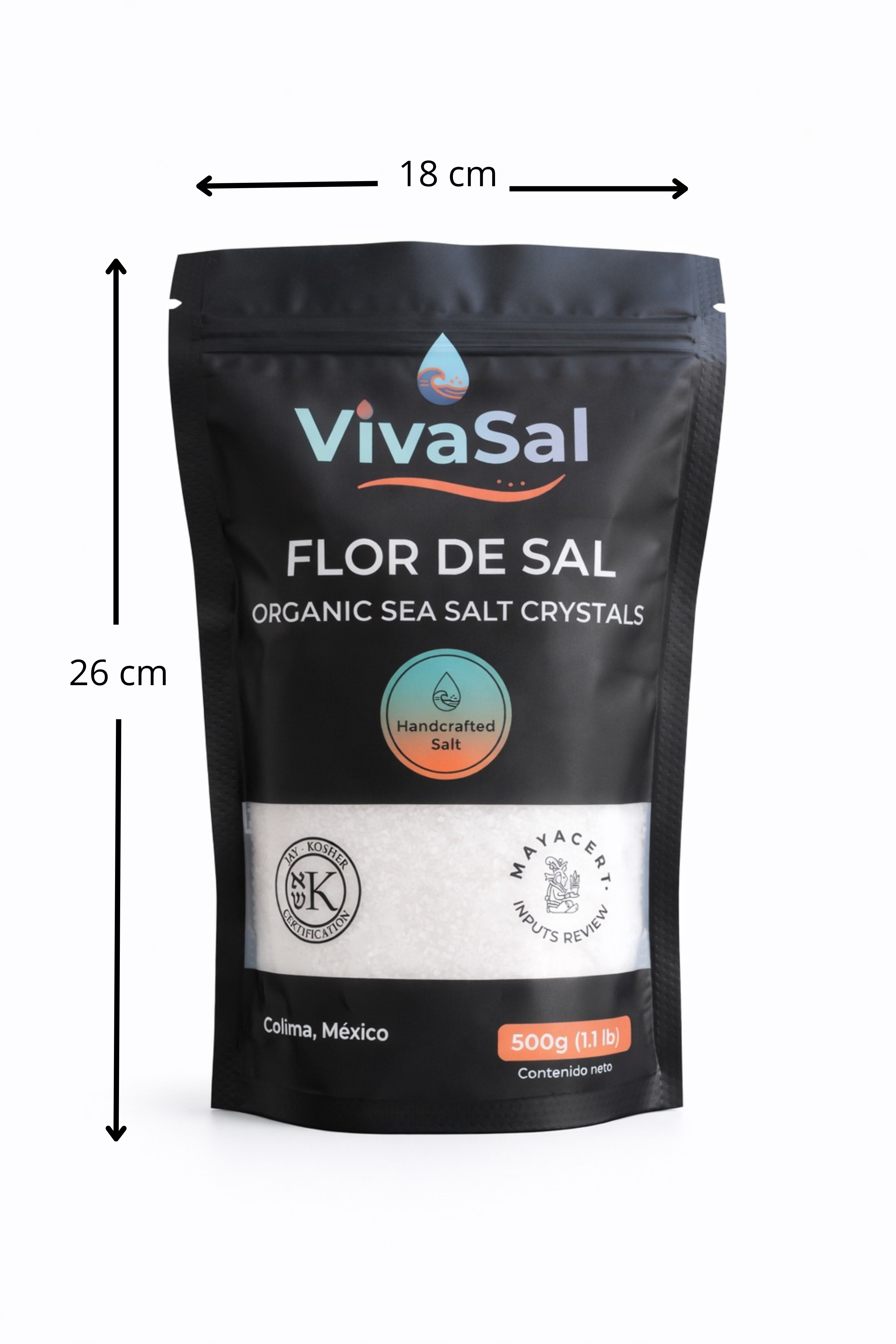 Flor de Sal 500g VivaSal | Sal Marina Gourmet Natural de Colima